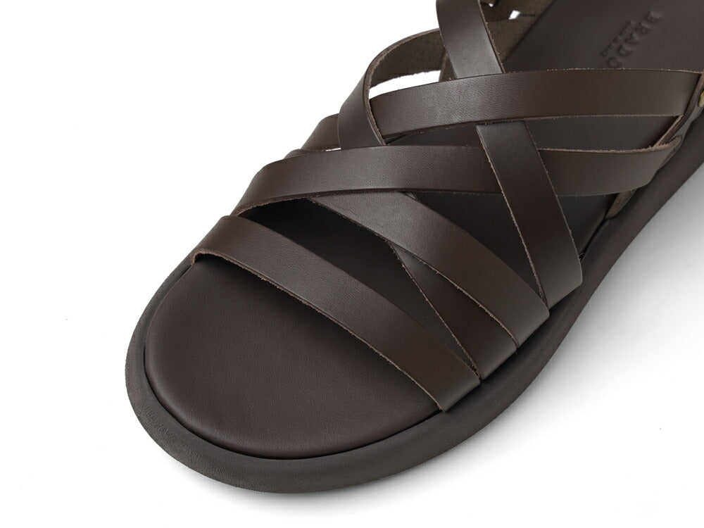 ブラドール BRADOR レザーサンダル 厚底 92506 T.MORO ブラウン 茶色 本革 高級 バックストラップサンダル メンズ ブランド 革 クッション 履き心地 シンプル カジュアル 男性 高級サンダル ブランドサンダル イタリア レザー メンズサンダル