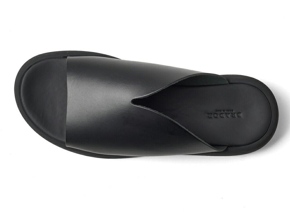 ブラドール BRADOR レザーサンダル 厚底 92571 NERO ブラック / 黒 本革 高級 サンダル メンズ ブランド 革 クッション 履き心地 シンプル カジュアル 男性 高級サンダル ブランドサンダル イタリア レザー メンズサンダル