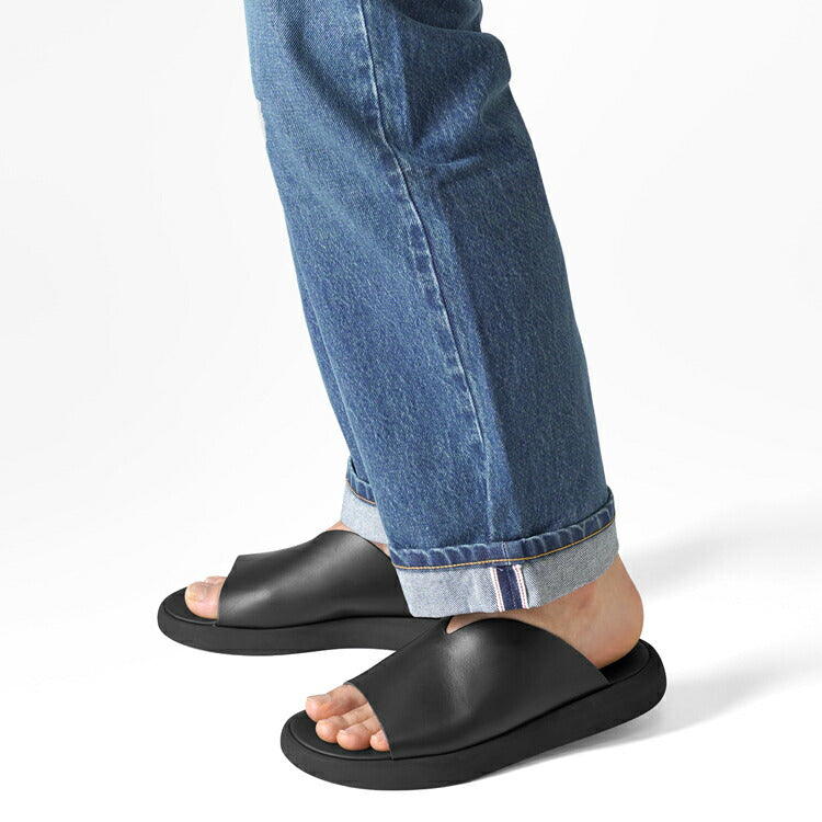 ブラドール BRADOR レザーサンダル 厚底 92571 NERO ブラック / 黒 本革 高級 サンダル メンズ ブランド 革 クッション 履き心地 シンプル カジュアル 男性 高級サンダル ブランドサンダル イタリア レザー メンズサンダル