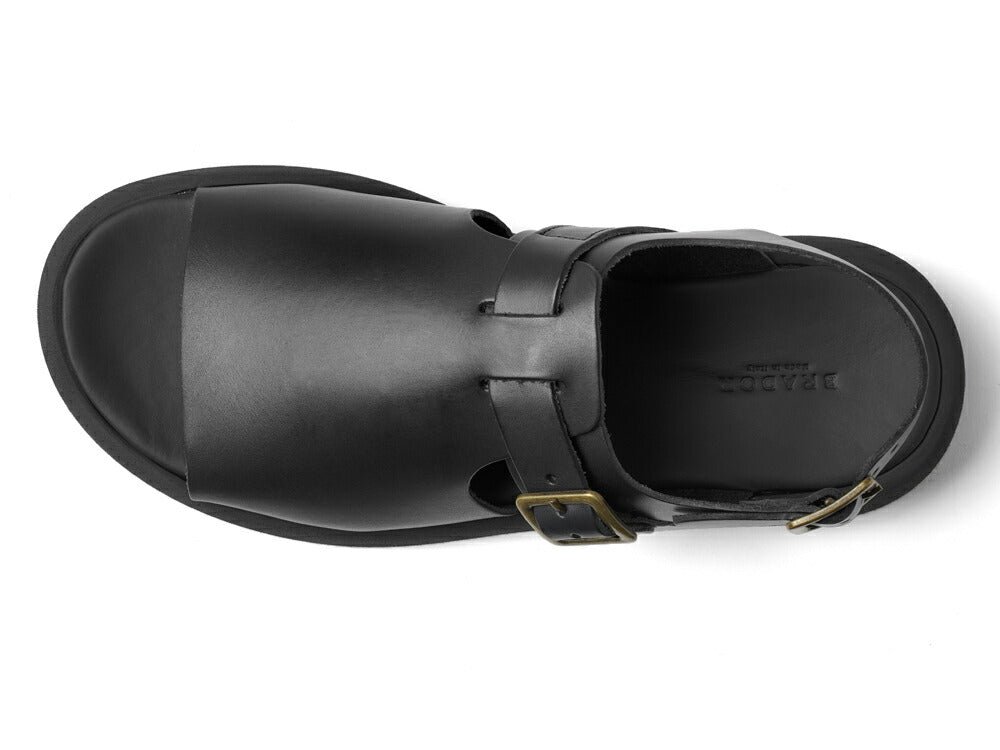 ブラドール BRADOR レザーサンダル 厚底 92873 NERO ブラック 黒 本革 高級 バックストラップサンダル メンズ ブランド 革 クッション 履き心地 シンプル カジュアル 男性 高級サンダル ブランドサンダル イタリア レザー メンズサンダル