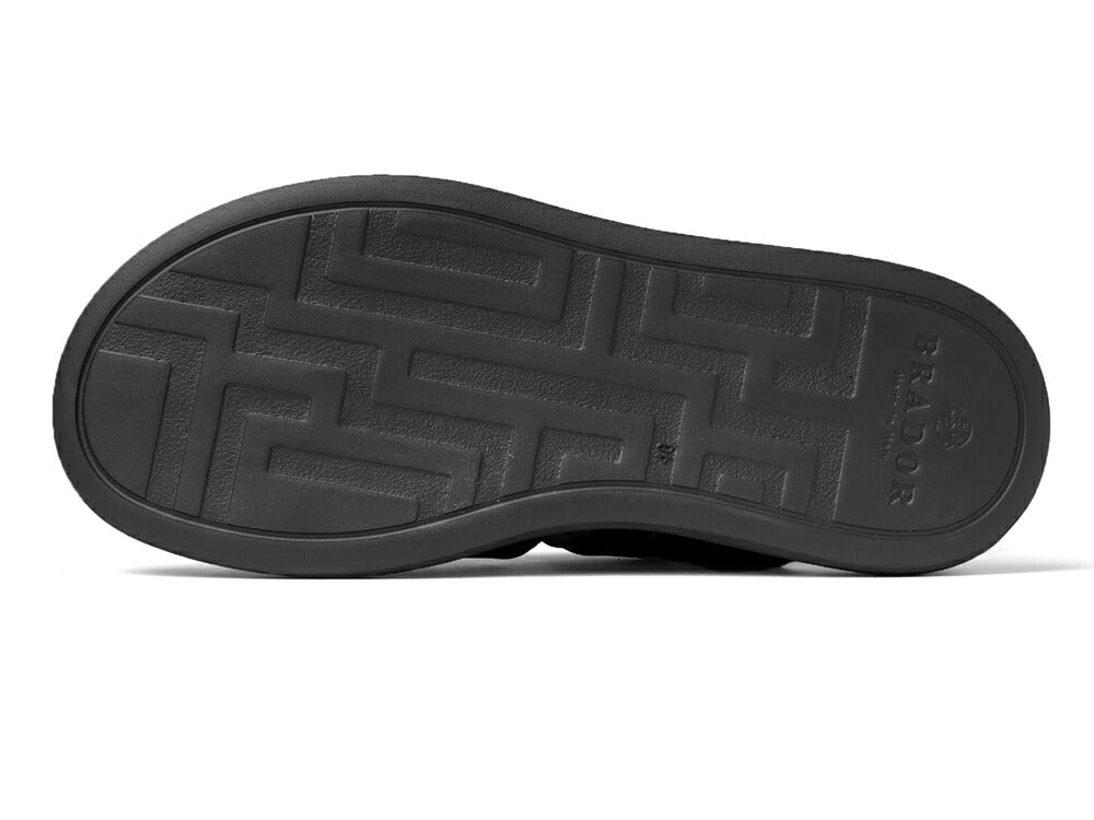 ブラドール BRADOR レザーサンダル 厚底 92873 NERO ブラック 黒 本革 高級 バックストラップサンダル メンズ ブランド 革 クッション 履き心地 シンプル カジュアル 男性 高級サンダル ブランドサンダル イタリア レザー メンズサンダル