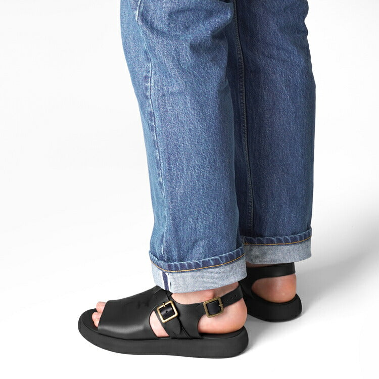 ブラドール BRADOR レザーサンダル 厚底 92873 NERO ブラック 黒 本革 高級 バックストラップサンダル メンズ ブランド 革 クッション 履き心地 シンプル カジュアル 男性 高級サンダル ブランドサンダル イタリア レザー メンズサンダル