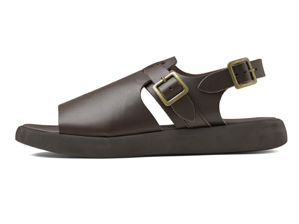 ブラドール BRADOR レザーサンダル 厚底 92873 T.MORO ブラウン 茶色 本革 高級 バックストラップサンダル メンズ ブランド 革 クッション 履き心地 シンプル カジュアル 男性 高級サンダル ブランドサンダル イタリア レザー メンズサンダル
