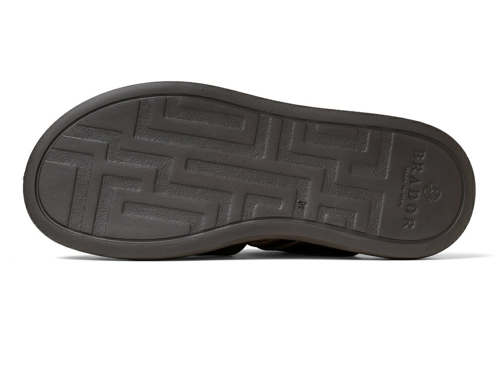 ブラドール BRADOR レザーサンダル 厚底 92873 T.MORO ブラウン 茶色 本革 高級 バックストラップサンダル メンズ ブランド 革 クッション 履き心地 シンプル カジュアル 男性 高級サンダル ブランドサンダル イタリア レザー メンズサンダル