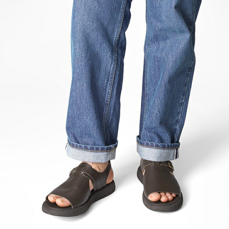 ブラドール BRADOR レザーサンダル 厚底 92873 T.MORO ブラウン 茶色 本革 高級 バックストラップサンダル メンズ ブランド 革 クッション 履き心地 シンプル カジュアル 男性 高級サンダル ブランドサンダル イタリア レザー メンズサンダル