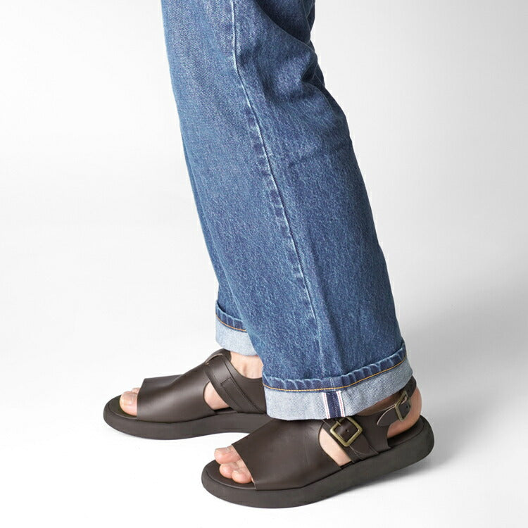 ブラドール BRADOR レザーサンダル 厚底 92873 T.MORO ブラウン 茶色 本革 高級 バックストラップサンダル メンズ ブランド 革 クッション 履き心地 シンプル カジュアル 男性 高級サンダル ブランドサンダル イタリア レザー メンズサンダル