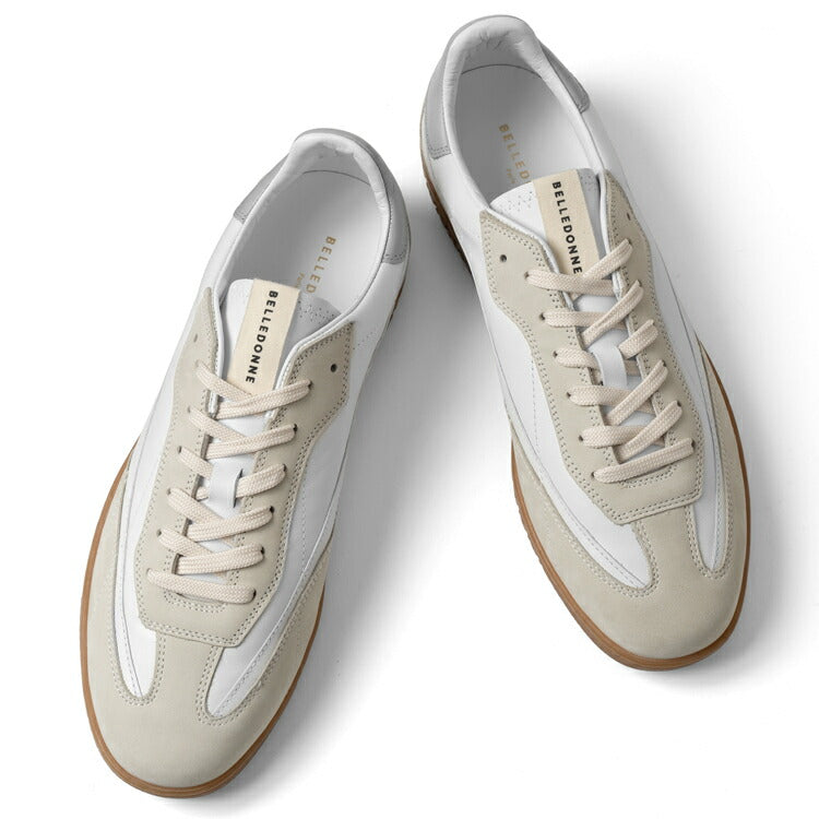 ベルドンヌ BELLEDONNE スニーカー B7 ジャーマントレーナー スエード ホワイト WHITE 白 レザー メンズ スポーツ スニーカー フランス プレミアム ラグスポ シンプル ブランド 本革 きれいめ 革スニーカー 高級スニーカー メンズスニーカー インポート