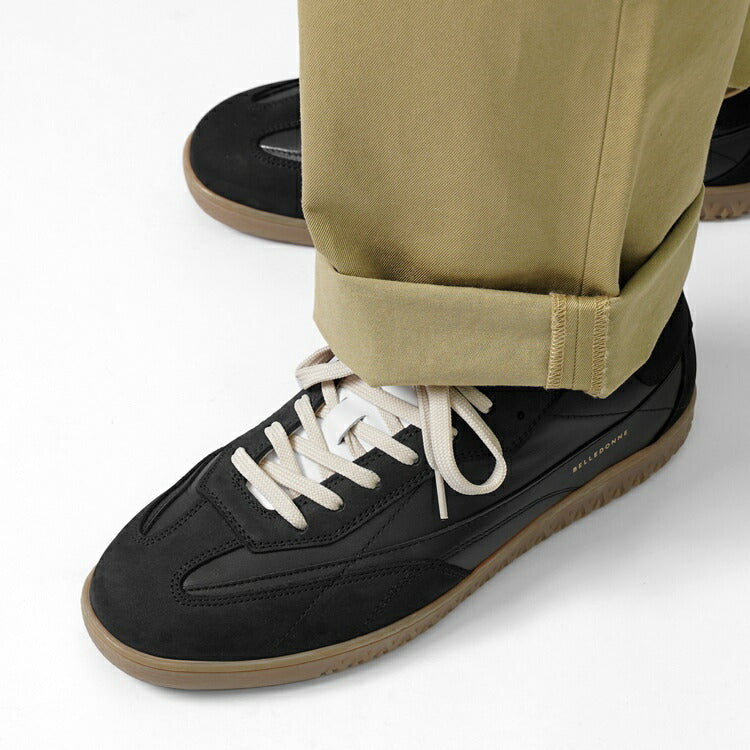 ベルドンヌ BELLEDONNE スニーカー B7 ジャーマントレーナー スエード ブラック BLACK 軽量ソール レザー メンズ スポーツ スニーカー フランス プレミアム ラグスポ シンプル ブランド 本革 革スニーカー 高級スニーカー 黒スニーカー メンズスニーカー インポート