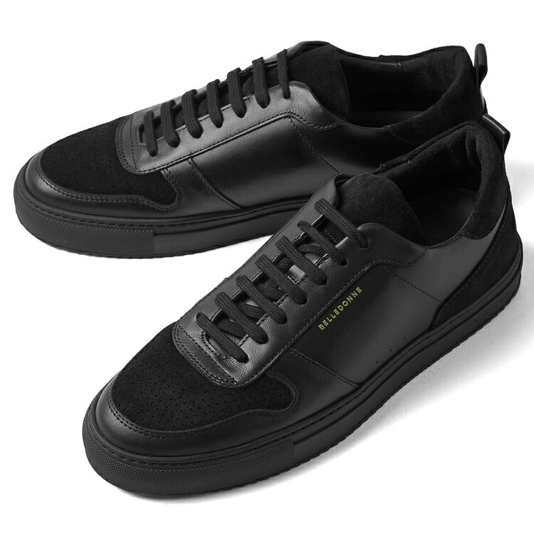 ベルドンヌ BELLEDONNE スニーカー B0 FULL BLACK 軽量ソール レザー スエード ブラック メンズ スポーツ スニーカー フランス プレミアム ラグスポ シンプル ブランド 本革 きれいめ 革スニーカー 高級スニーカー  黒スニーカー メンズスニーカー インポート