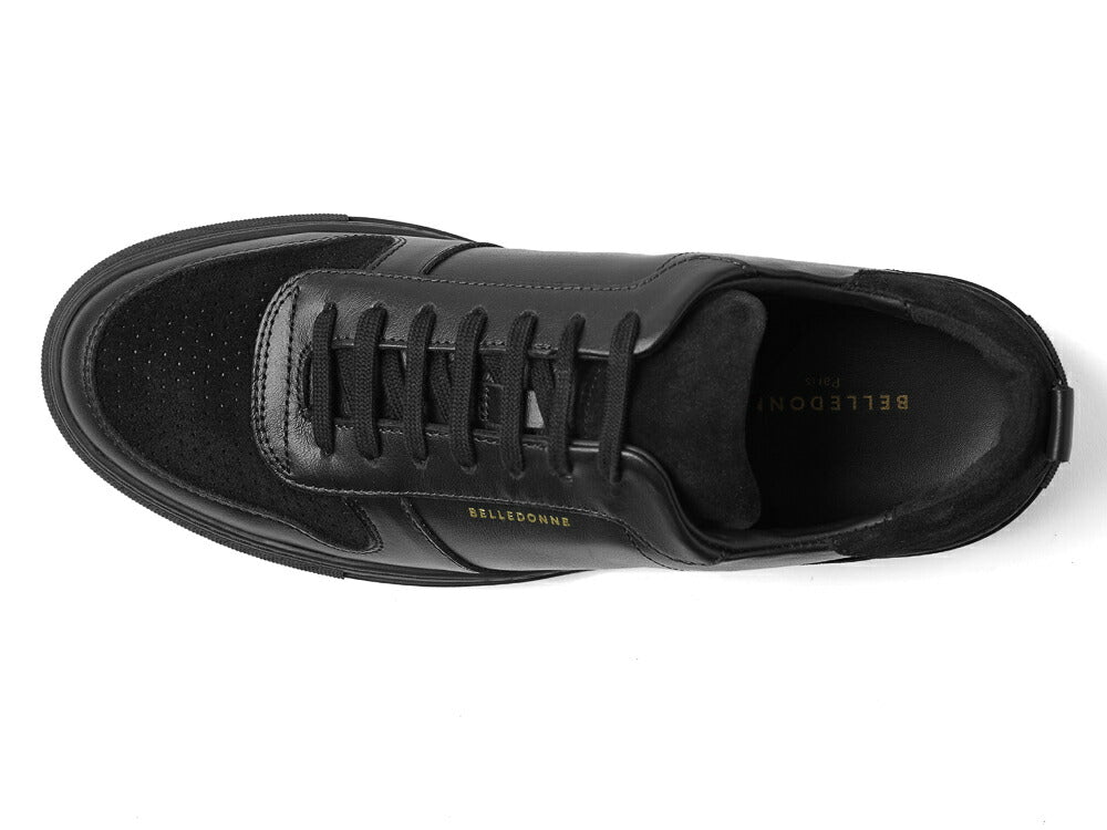ベルドンヌ BELLEDONNE スニーカー B0 FULL BLACK 軽量ソール レザー スエード ブラック メンズ スポーツ スニーカー フランス プレミアム ラグスポ シンプル ブランド 本革 きれいめ 革スニーカー 高級スニーカー  黒スニーカー メンズスニーカー インポート