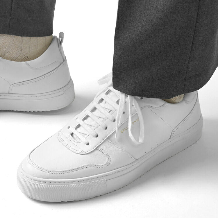 ベルドンヌ BELLEDONNE スニーカー B0 FULL WHITE 軽量ソール レザー ホワイト メンズ スポーツ スニーカー フランス プレミアム ラグスポ シンプル ブランド 本革 きれいめ 革スニーカー 高級スニーカー 白スニーカー メンズスニーカー インポート