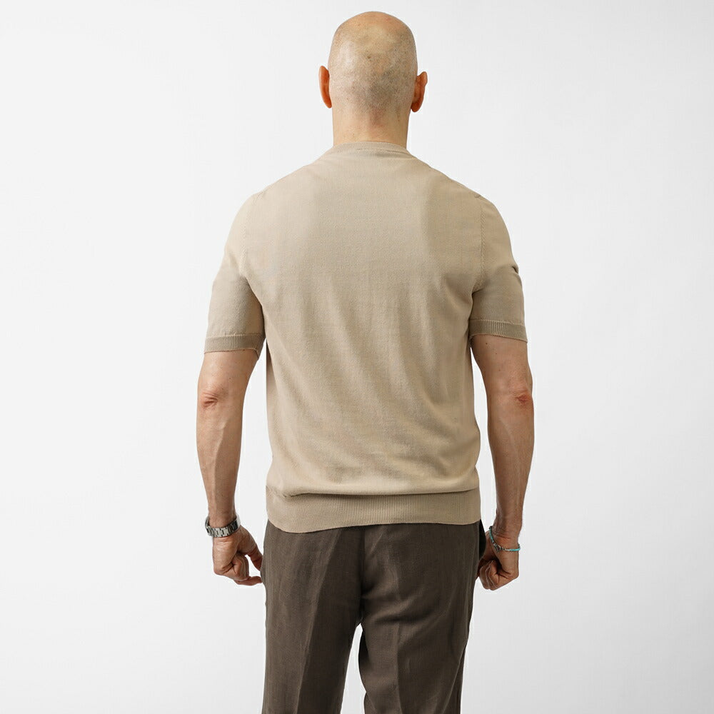 バフィー BAFY ニットTシャツ 1122 ブラック ネイビー ベージュ  ホワイト カーキ ミントグリーン ライトブルー 25SS イタリア メンズ 半袖 ニット 夏 春 薄手 サマーニット Tシャツ 24春夏 大人 大きいサイズ コットン 綿 無地 ブランド 白 黒 青 紺 トップス 半袖ニット