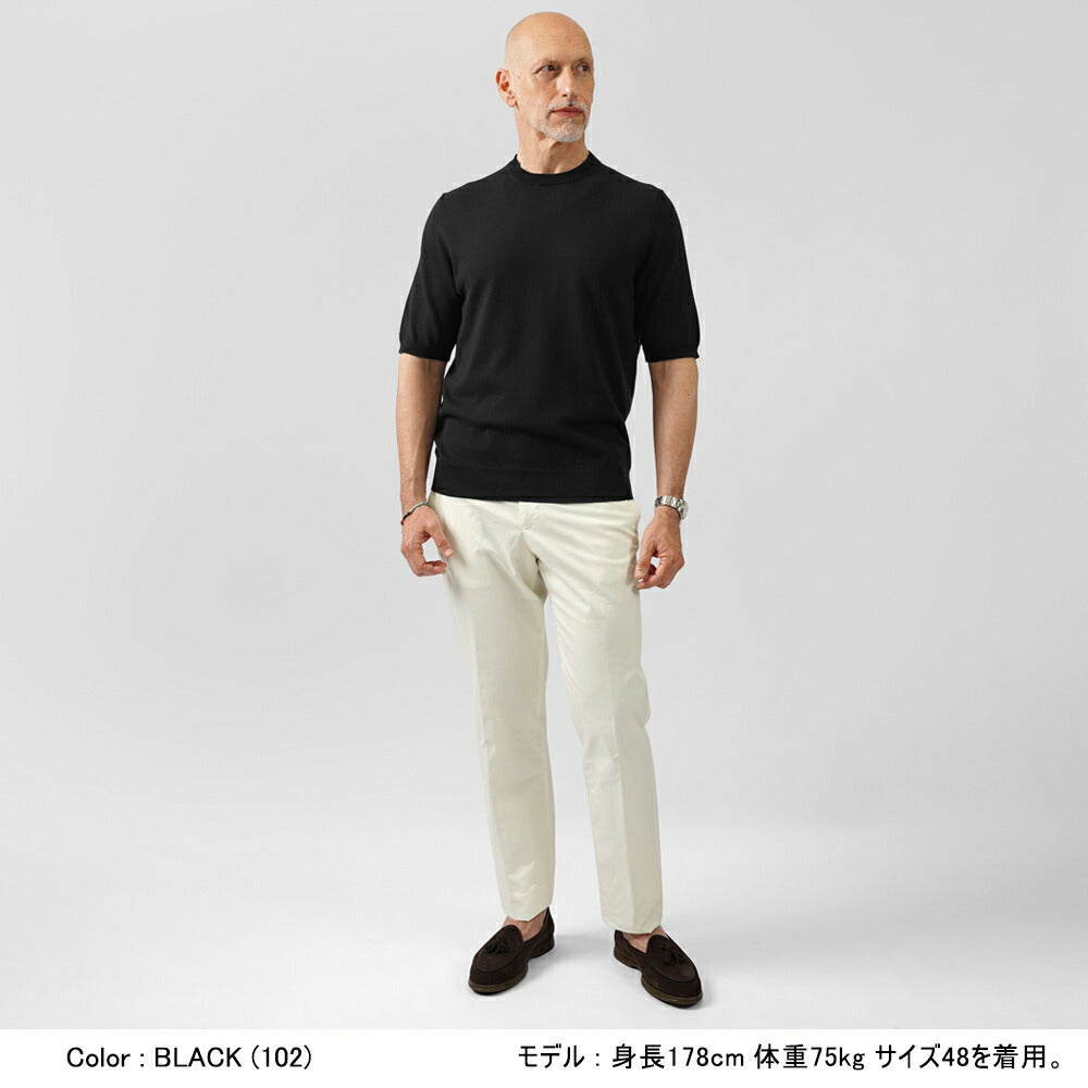 バフィー BAFY ニットTシャツ 1122 ブラック ネイビー ベージュ  ホワイト カーキ ミントグリーン ライトブルー 25SS イタリア メンズ 半袖 ニット 夏 春 薄手 サマーニット Tシャツ 24春夏 大人 大きいサイズ コットン 綿 無地 ブランド 白 黒 青 紺 トップス 半袖ニット