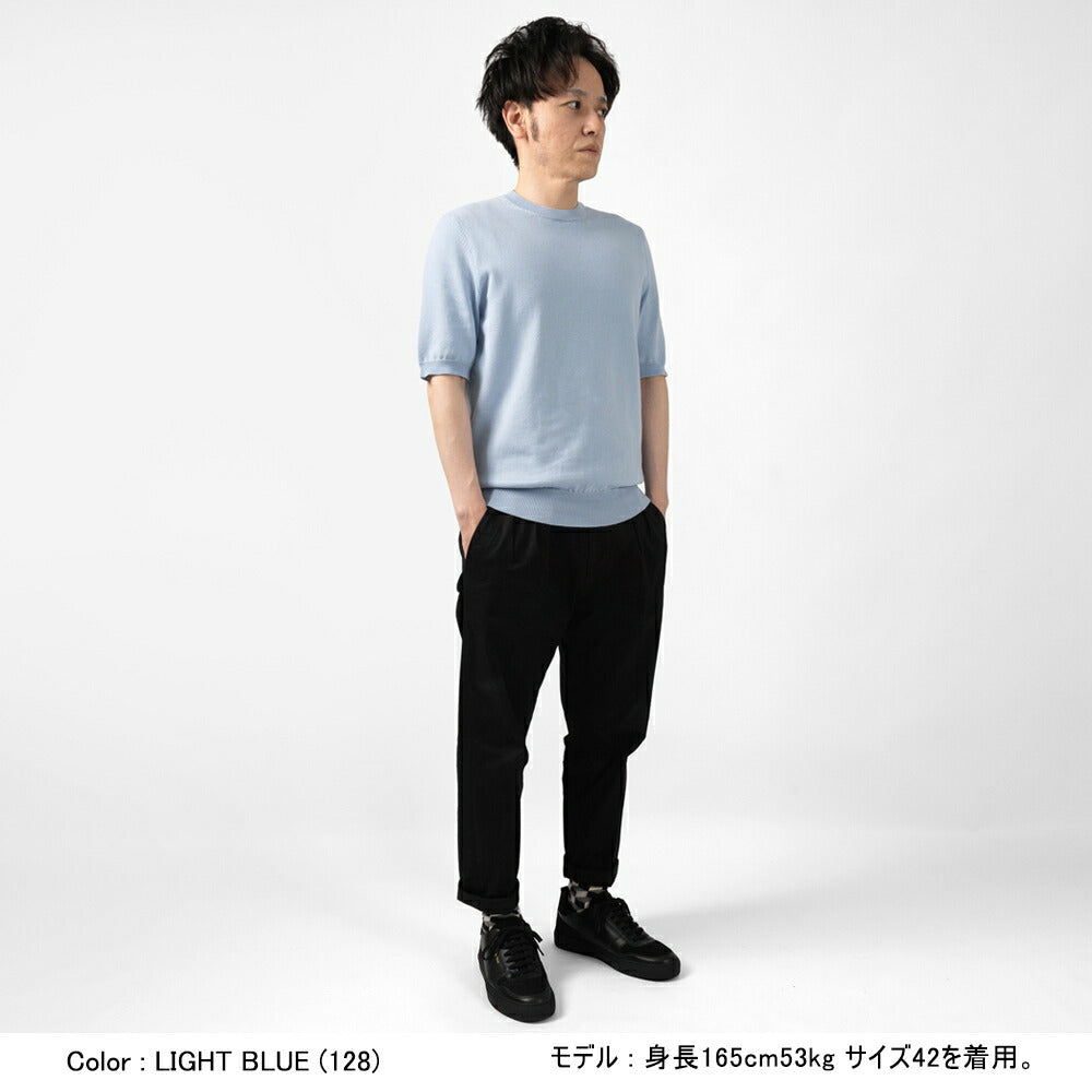 バフィー BAFY ニットTシャツ 1122 ブラック ネイビー ベージュ  ホワイト カーキ ミントグリーン ライトブルー 25SS イタリア メンズ 半袖 ニット 夏 春 薄手 サマーニット Tシャツ 24春夏 大人 大きいサイズ コットン 綿 無地 ブランド 白 黒 青 紺 トップス 半袖ニット