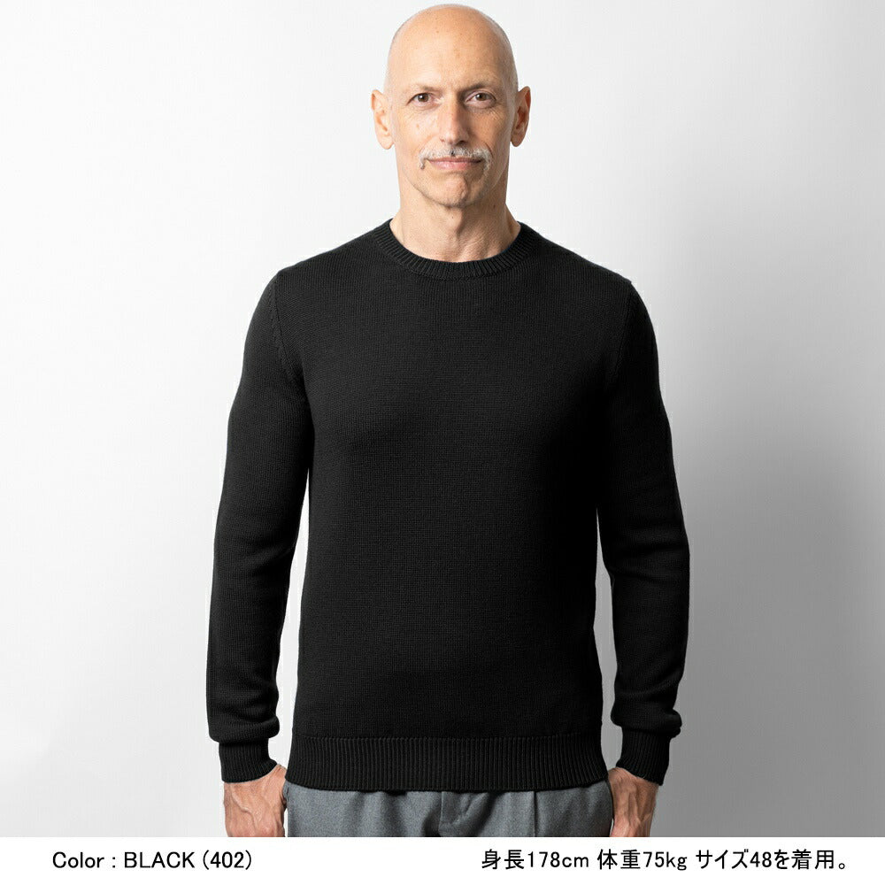 バフィー BAFY 4172 クルーネック ニット 7G メンズ ウール ミドルゲージニット メリノウール ウール100% 7ゲージ セーター ミドルゲージ 長袖 ブランド イタリア クルーネックニット ブラック  ネイビー グレー ピンク 秋 冬 シンプル メンズニット