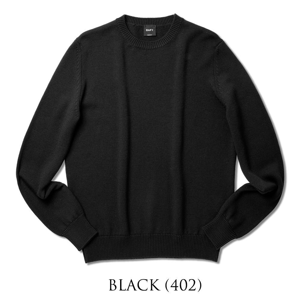 バフィー BAFY 4172 クルーネック ニット 7G メンズ ウール ミドルゲージニット メリノウール ウール100% 7ゲージ セーター ミドルゲージ 長袖 ブランド イタリア クルーネックニット ブラック  ネイビー グレー ピンク 秋 冬 シンプル メンズニット