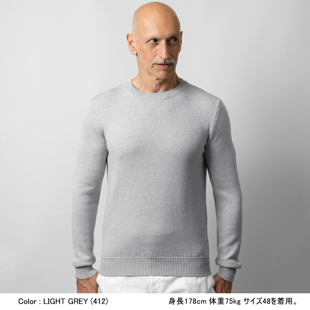 バフィー BAFY 4172 クルーネック ニット 7G メンズ ウール ミドルゲージニット メリノウール ウール100% 7ゲージ セーター ミドルゲージ 長袖 ブランド イタリア クルーネックニット ブラック  ネイビー グレー ピンク 秋 冬 シンプル メンズニット