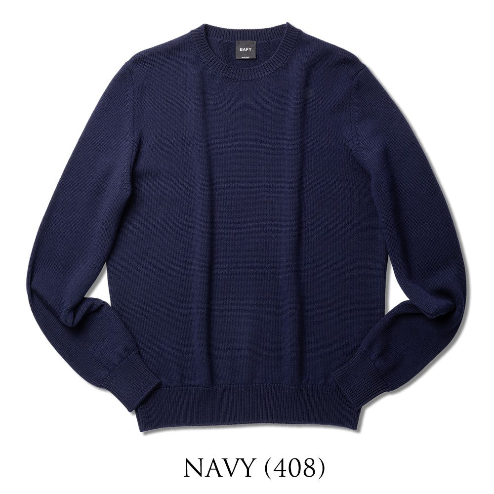 バフィー BAFY 4172 クルーネック ニット 7G メンズ ウール ミドルゲージニット メリノウール ウール100% 7ゲージ セーター ミドルゲージ 長袖 ブランド イタリア クルーネックニット ブラック  ネイビー グレー ピンク 秋 冬 シンプル メンズニット