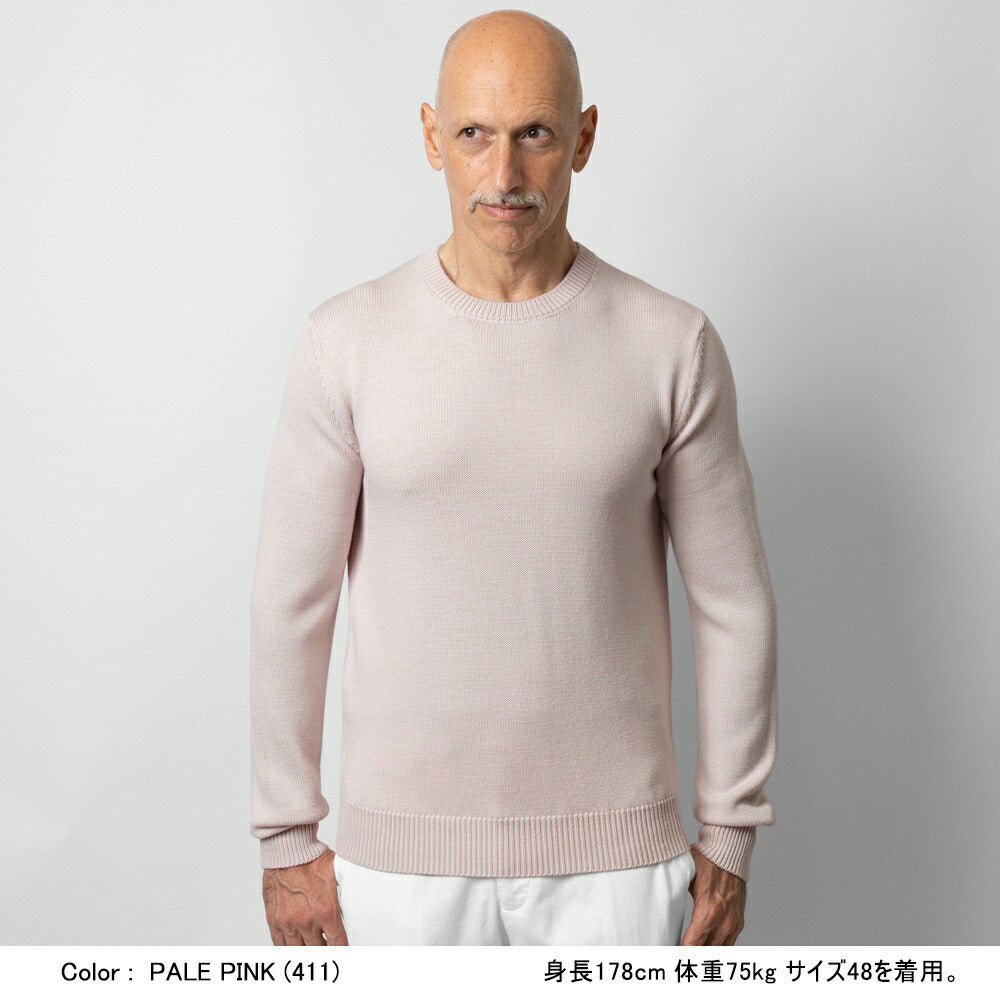 バフィー BAFY 4172 クルーネック ニット 7G メンズ ウール ミドルゲージニット メリノウール ウール100% 7ゲージ セーター ミドルゲージ 長袖 ブランド イタリア クルーネックニット ブラック  ネイビー グレー ピンク 秋 冬 シンプル メンズニット