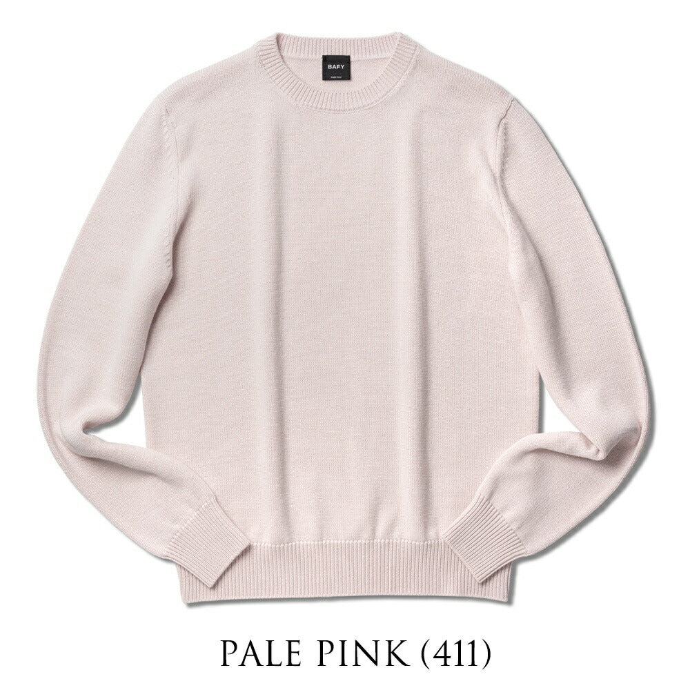 バフィー BAFY 4172 クルーネック ニット 7G メンズ ウール ミドルゲージニット メリノウール ウール100% 7ゲージ セーター ミドルゲージ 長袖 ブランド イタリア クルーネックニット ブラック  ネイビー グレー ピンク 秋 冬 シンプル メンズニット