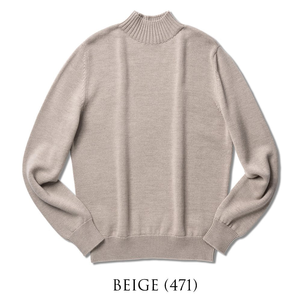 バフィー BAFY 4372 モックネックニット 7G ウール メンズ ミドルゲージニット メリノウール ウール100% 7ゲージ セーター ミドルゲージ 長袖 ニット ブランド ハイネックニット イタリア ハイネック モックネック ブラック  ネイビー グレー アイボリー ベージュ 秋 冬