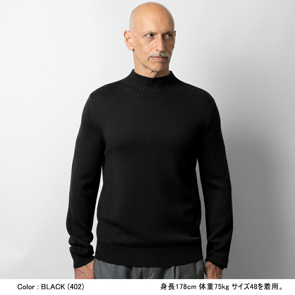 バフィー BAFY 4372 モックネックニット 7G ウール メンズ ミドルゲージニット メリノウール ウール100% 7ゲージ セーター ミドルゲージ 長袖 ニット ブランド ハイネックニット イタリア ハイネック モックネック ブラック  ネイビー グレー アイボリー ベージュ 秋 冬