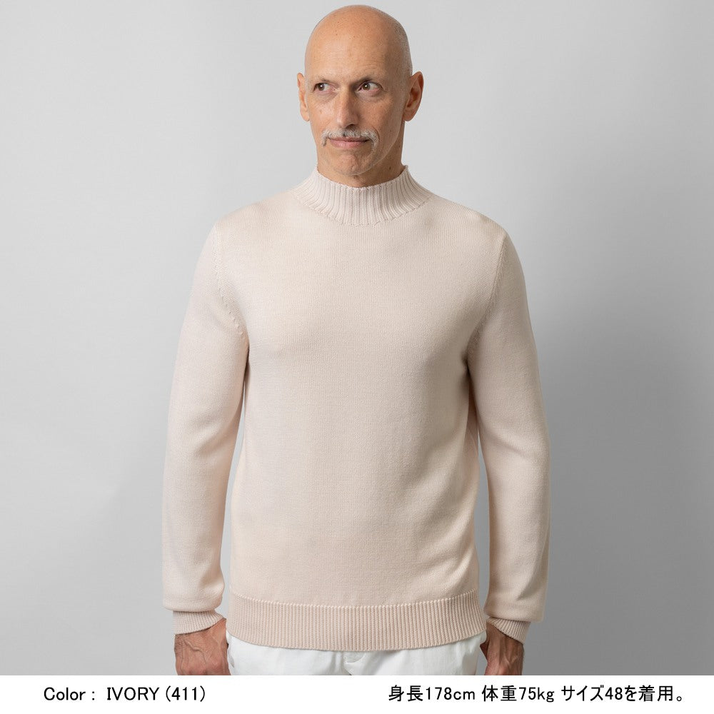 バフィー BAFY 4372 モックネックニット 7G ウール メンズ ミドルゲージニット メリノウール ウール100% 7ゲージ セーター ミドルゲージ 長袖 ニット ブランド ハイネックニット イタリア ハイネック モックネック ブラック  ネイビー グレー アイボリー ベージュ 秋 冬