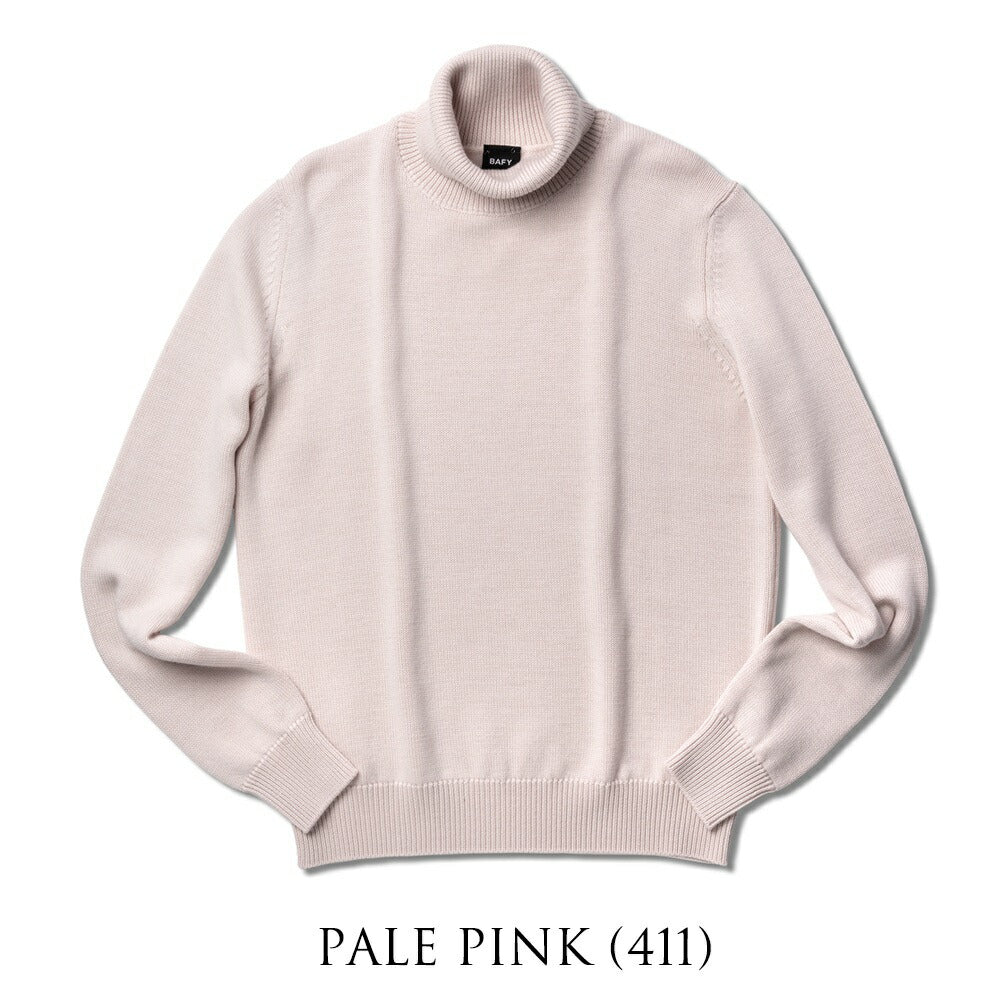 バフィー BAFY 4572 タートルネック ニット 7G ウール メンズ ミドルゲージニット タートルネックニット メリノウール 7ゲージ セーター ミドルゲージ 長袖 タートル ブランド メンズニット イタリア ハイネック 男性 ブラック  ネイビー グレー ピンク カーキ