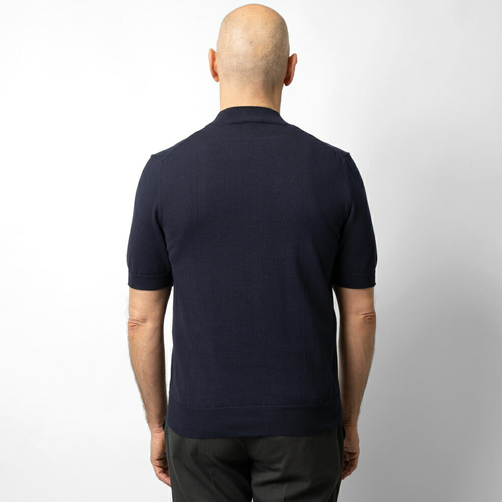 バフィー BAFY ニットTシャツ モックネック 1123 ブラック ネイビー ベージュ ホワイト 25SS 春 夏 イタリア メンズ 半袖 ニット サマーニット 半袖ニット 薄手 Tシャツ 24春夏 大人 大きいサイズ コットン 綿 無地 ブランド 白 黒 紺 トップス ハイネック