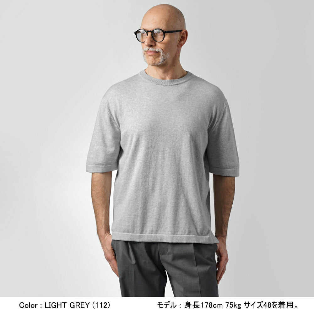 バフィー BAFY ニットTシャツ リラックスフィット 11522   ネイビー グレー ダークグレー 25SS メンズ 夏 半袖 ニット  シャツ サマーニット 薄手 イタリア Tシャツ 25春夏 大人 コットン 綿 無地 ブランド 春 黒 白 紺 トップス 半袖ニット