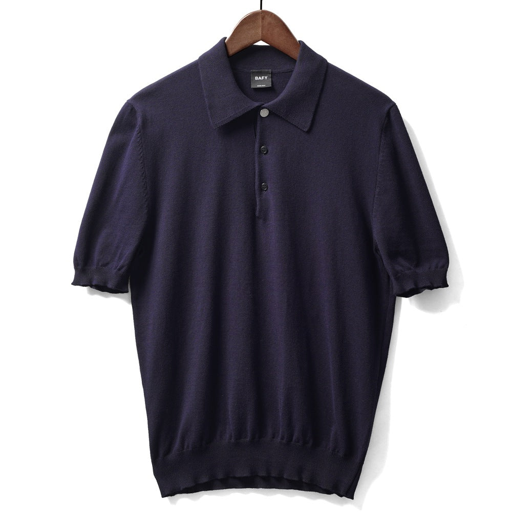 バフィー BAFY ニット ポロシャツ 1604TBM 金ボタン 銀ボタン ブルー ブラック ネイビー オフホワイト グレー カーキ ベージュ 25SS メンズ 夏 半袖 ニット ニットポロ サマーニット 薄手 イタリア Tシャツ 25春夏 大人 コットン 綿 無地 ブランド 春 黒 白 紺 トップス