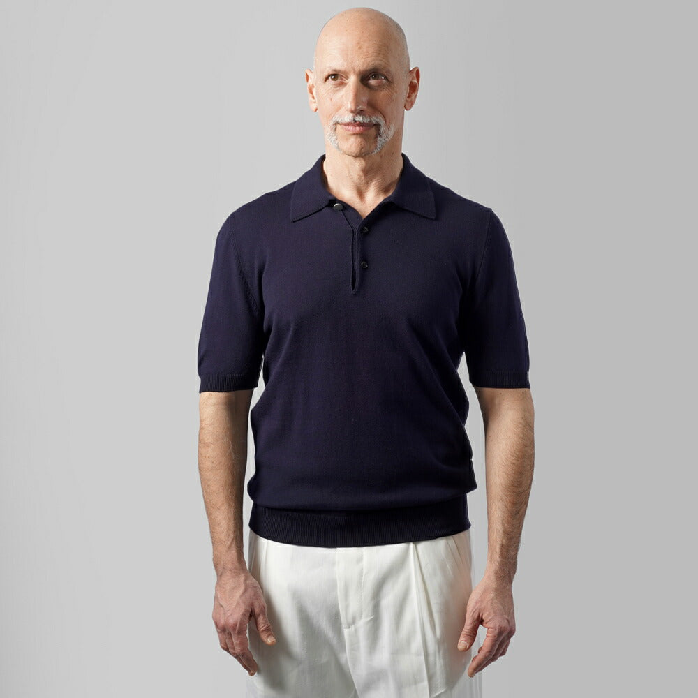 バフィー BAFY ニット ポロシャツ 1604TBM 金ボタン 銀ボタン ブルー ブラック ネイビー オフホワイト グレー カーキ ベージュ 25SS メンズ 夏 半袖 ニット ニットポロ サマーニット 薄手 イタリア Tシャツ 25春夏 大人 コットン 綿 無地 ブランド 春 黒 白 紺 トップス