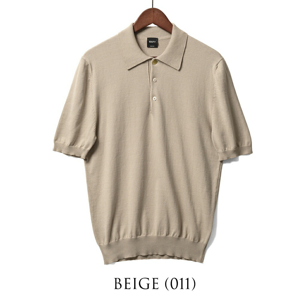 バフィー BAFY ニット ポロシャツ 1604TBM 金ボタン 銀ボタン ブルー ブラック ネイビー オフホワイト グレー カーキ ベージュ 25SS メンズ 夏 半袖 ニット ニットポロ サマーニット 薄手 イタリア Tシャツ 25春夏 大人 コットン 綿 無地 ブランド 春 黒 白 紺 トップス