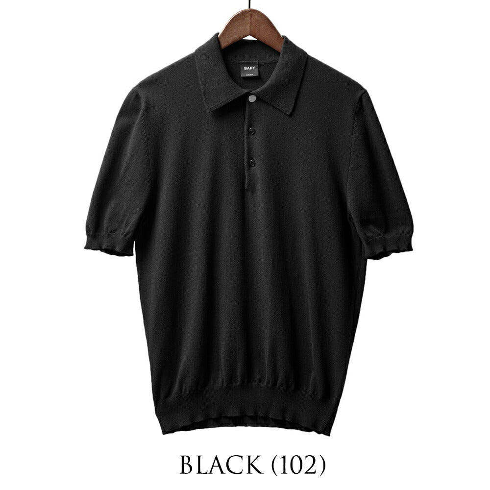 バフィー BAFY ニット ポロシャツ 1604TBM 金ボタン 銀ボタン ブルー ブラック ネイビー オフホワイト グレー カーキ ベージュ 25SS メンズ 夏 半袖 ニット ニットポロ サマーニット 薄手 イタリア Tシャツ 25春夏 大人 コットン 綿 無地 ブランド 春 黒 白 紺 トップス