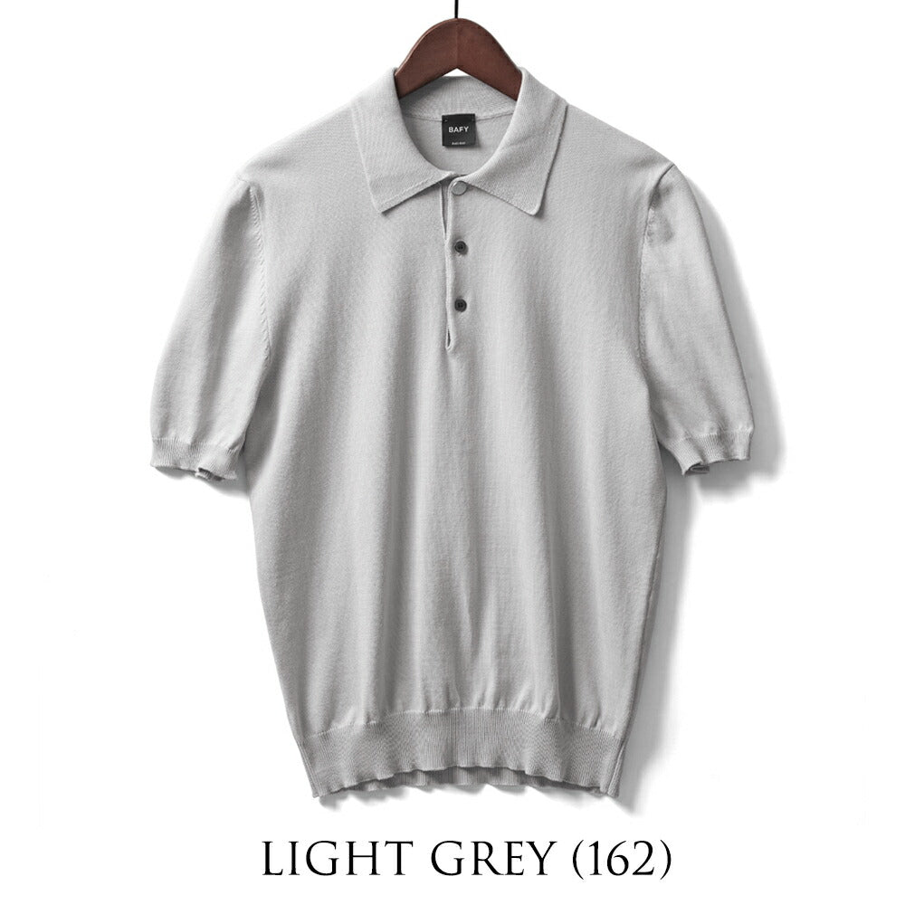 バフィー BAFY ニット ポロシャツ 1604TBM 金ボタン 銀ボタン ブルー ブラック ネイビー オフホワイト グレー カーキ ベージュ 25SS メンズ 夏 半袖 ニット ニットポロ サマーニット 薄手 イタリア Tシャツ 25春夏 大人 コットン 綿 無地 ブランド 春 黒 白 紺 トップス