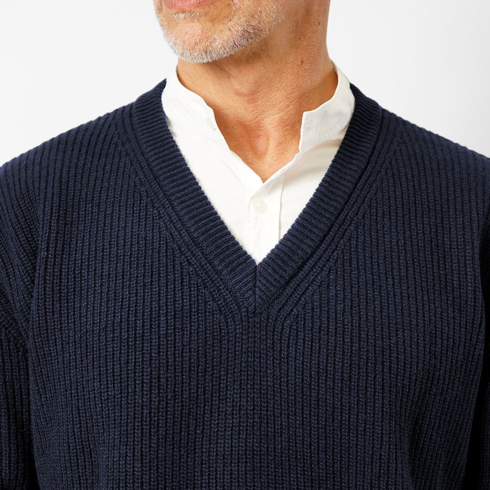 バフィー BAFY 32087 Vネックニット ウール メンズ ミドルゲージニット メリノウール ウール100% リラックスフィット オーバーサイズ セーター ミドルゲージ 長袖 ニット ブランド イタリア  ブラック  ネイビー エメラルドグリーン 秋 冬 2025