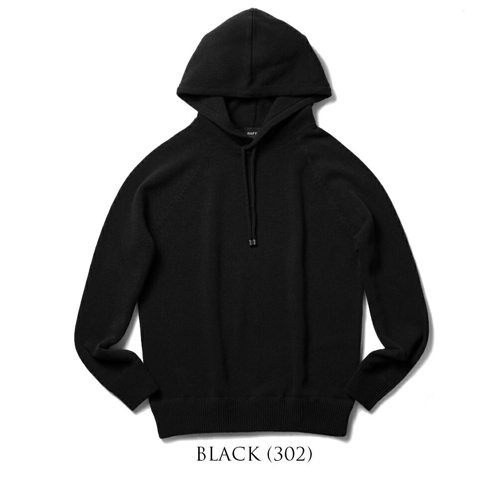 バフィー BAFY 3397STSI ニットフーディ 5G ミドルゲージニット パーカー メンズ ニット トップス ウール メンズニット カジュアル ニット フーディ フード フード付 ブランド イタリア シンプル ブラック ネイビー オフホワイト グレー ベージュ