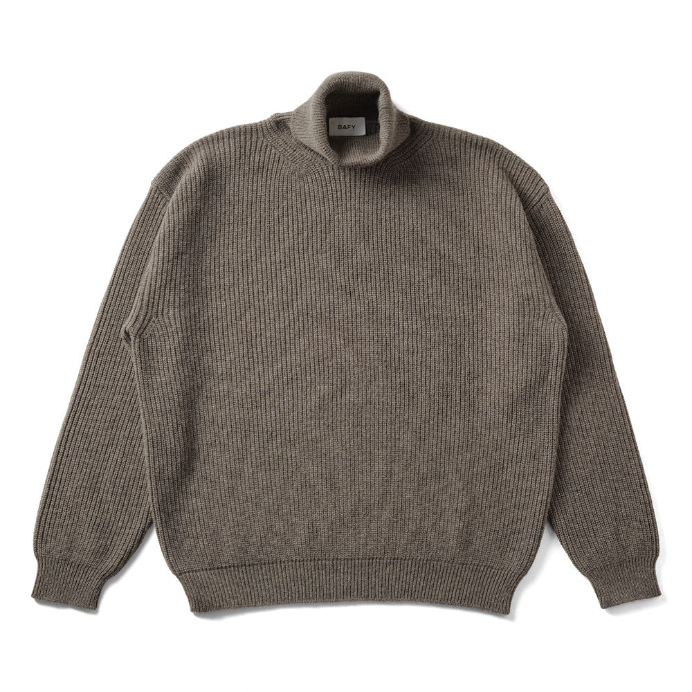 バフィー BAFY 35087 ハイネックニット ウール メンズ ミドルゲージニット リラックスフィット オーバーサイズ メリノウール ウール100% セーター ミドルゲージ 長袖 ニット ブランド イタリア  ブラック  ネイビー グリーン オフホワイト 秋 冬