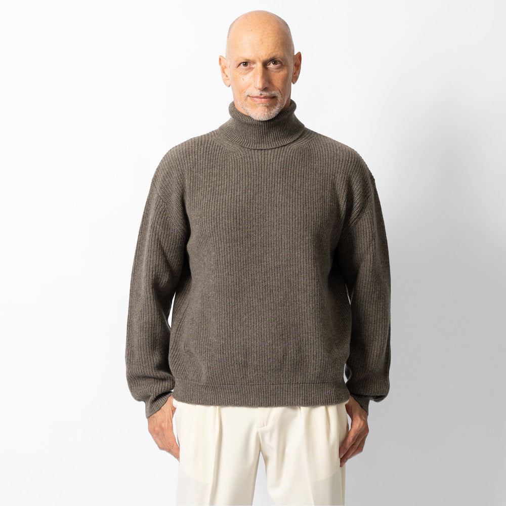 バフィー BAFY 35087 ハイネックニット ウール メンズ ミドルゲージニット リラックスフィット オーバーサイズ メリノウール ウール100% セーター ミドルゲージ 長袖 ニット ブランド イタリア  ブラック  ネイビー グリーン オフホワイト 秋 冬