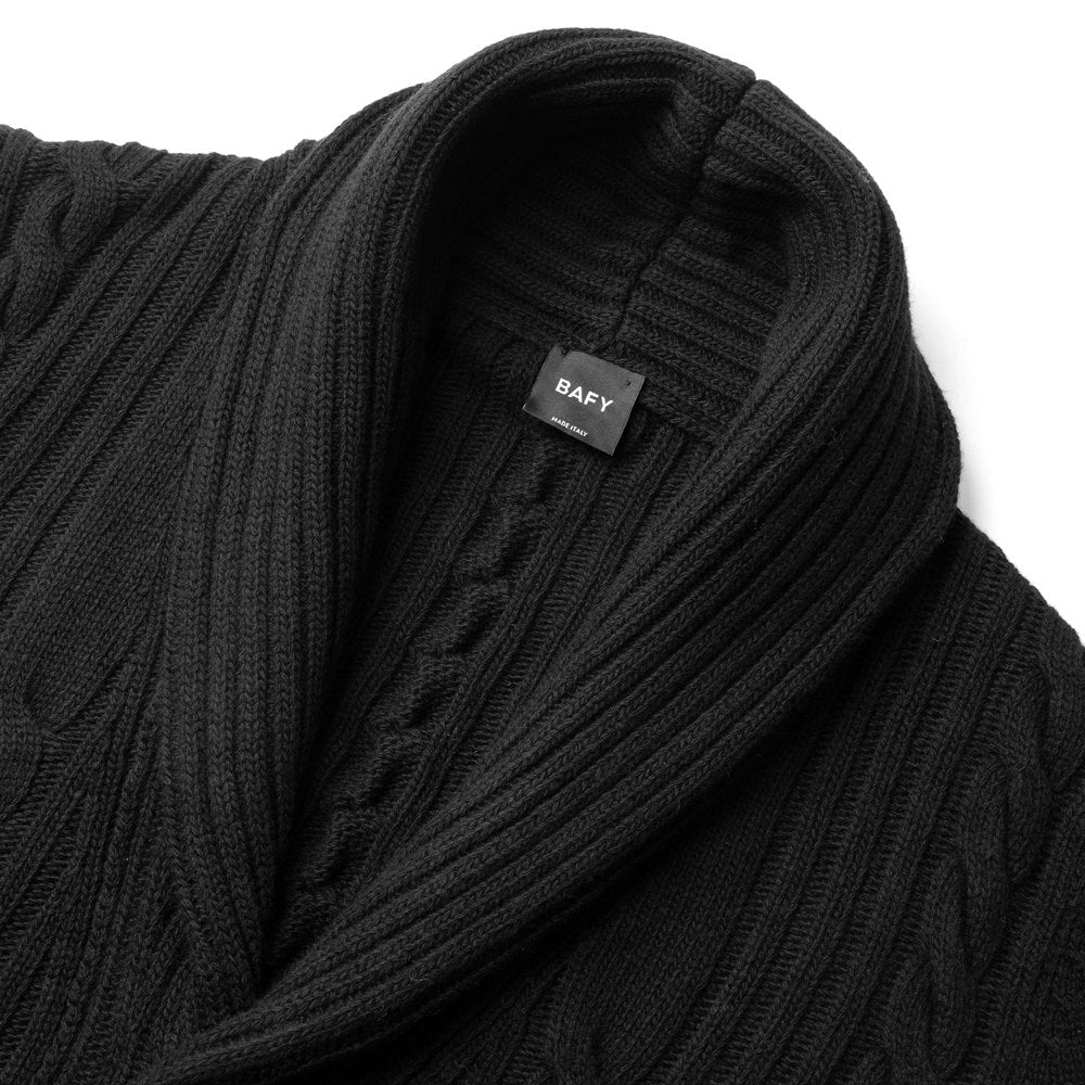 【返品不可】バフィー BAFY ニット ショールカラー カーディガン 3712 ウール ショールカラーカーディガン メンズ ニットカーディガン 襟付き 厚手 ジャケット ミドルゲージ super100's セーター ブランド イタリア ネイビー ブルー ブラック グレー オフホワイト
