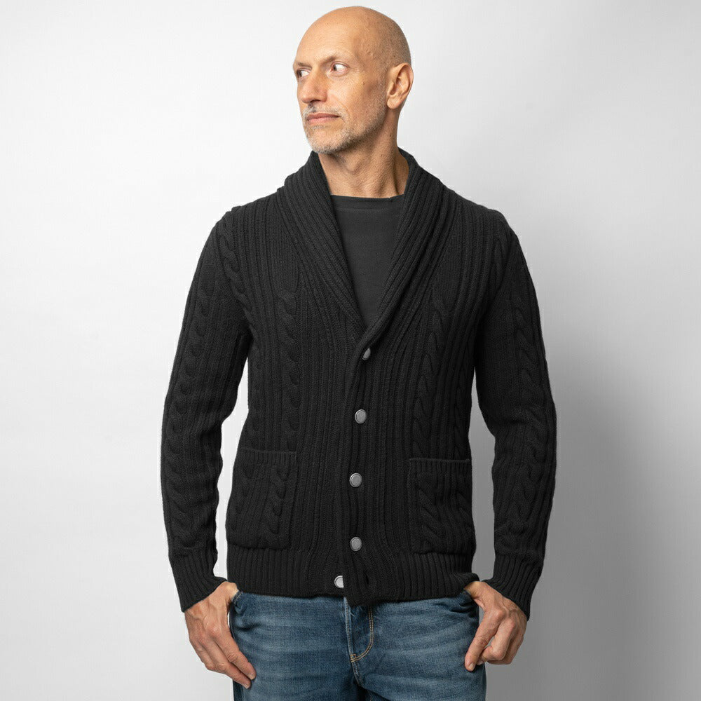 【返品不可】バフィー BAFY ニット ショールカラー カーディガン 3712 ウール ショールカラーカーディガン メンズ ニットカーディガン 襟付き 厚手 ジャケット ミドルゲージ super100's セーター ブランド イタリア ネイビー ブルー ブラック グレー オフホワイト