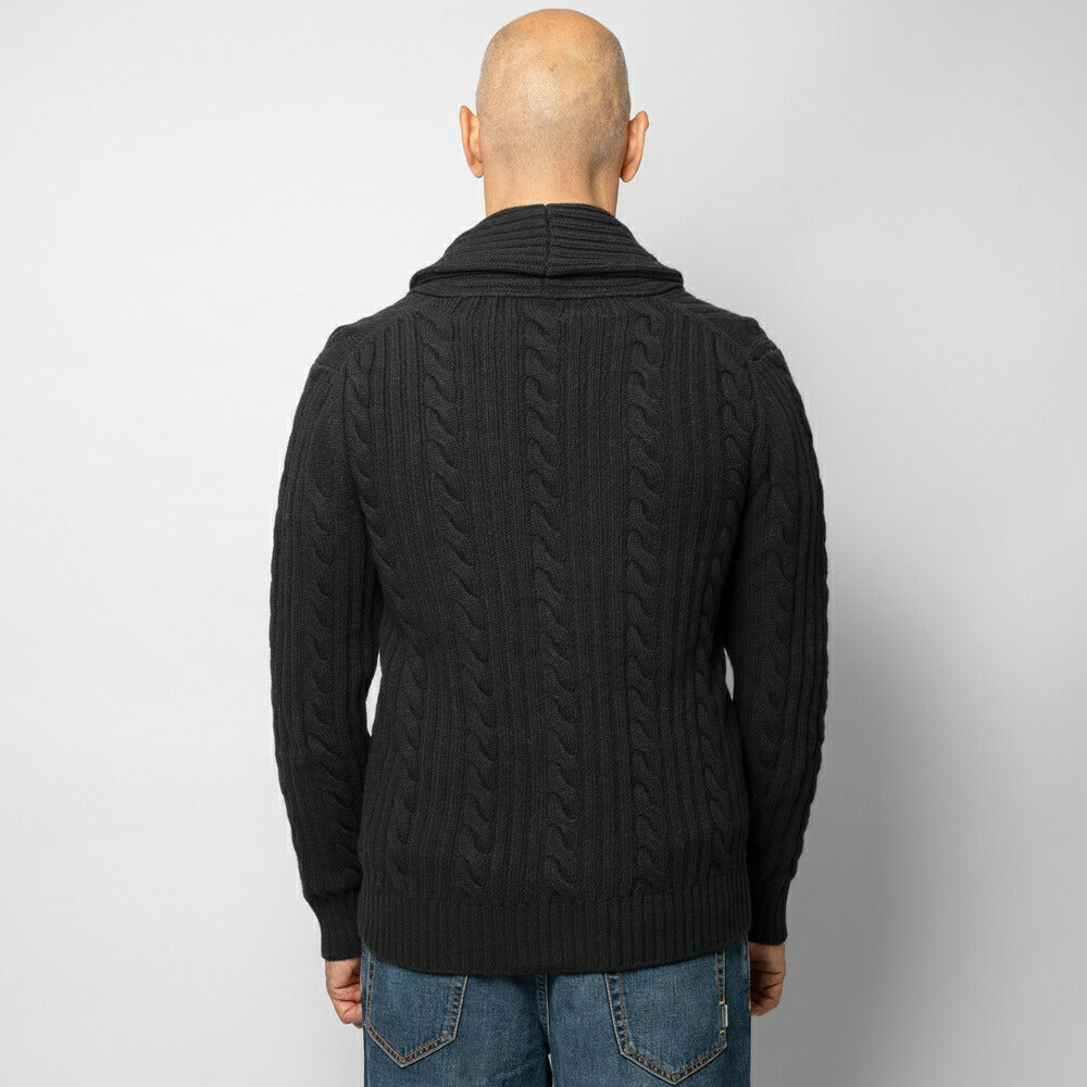 【返品不可】バフィー BAFY ニット ショールカラー カーディガン 3712 ウール ショールカラーカーディガン メンズ ニットカーディガン 襟付き 厚手 ジャケット ミドルゲージ super100's セーター ブランド イタリア ネイビー ブルー ブラック グレー オフホワイト