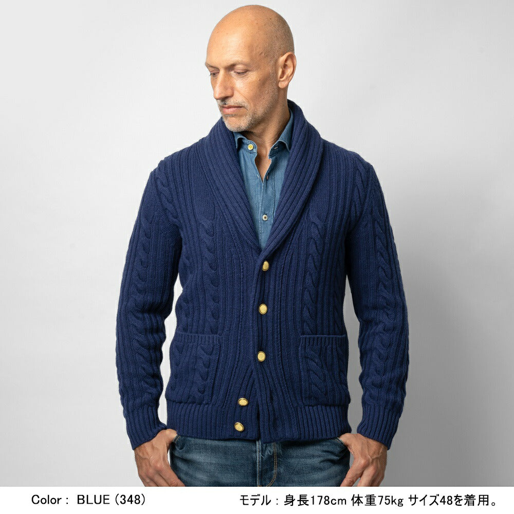 【返品不可】バフィー BAFY ニット ショールカラー カーディガン 3712 ウール ショールカラーカーディガン メンズ ニットカーディガン 襟付き 厚手 ジャケット ミドルゲージ super100's セーター ブランド イタリア ネイビー ブルー ブラック グレー オフホワイト