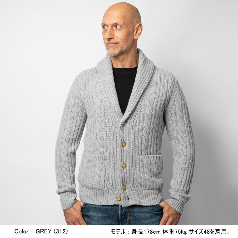 【返品不可】バフィー BAFY ニット ショールカラー カーディガン 3712 ウール ショールカラーカーディガン メンズ ニットカーディガン 襟付き 厚手 ジャケット ミドルゲージ super100's セーター ブランド イタリア ネイビー ブルー ブラック グレー オフホワイト