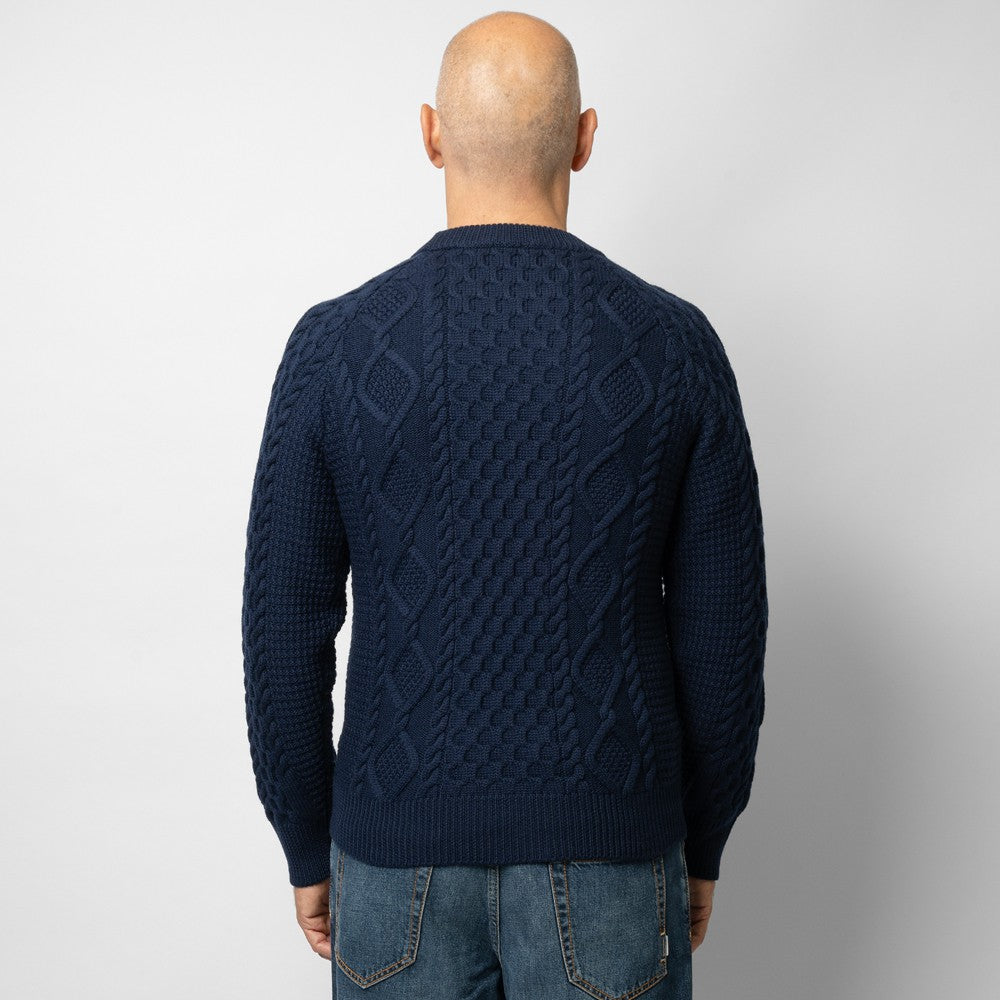 バフィー BAFY  ニット フィッシャーマンズニット メンズ 4175 ミドルゲージ クルーネック ケーブル編み イタリア  秋冬 長袖 セーター ブランド フィッシャーマン