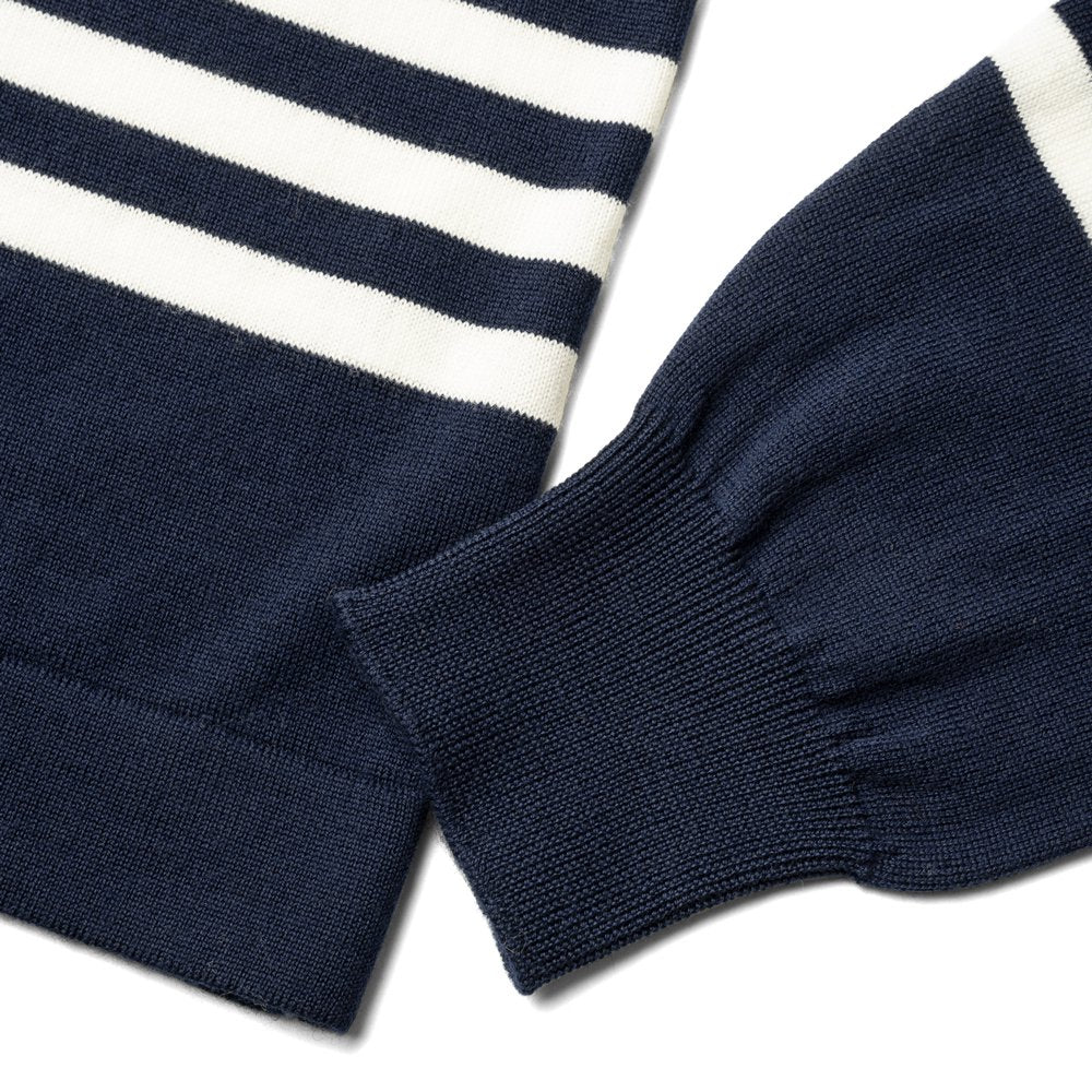 【返品不可】バフィー BAFY ボーダー ニット 4197 長袖 クルーネック リラックスフィット ハイゲージ ネイビー グレー 秋冬 イタリア メンズ セーター ブランド オーバーサイズ