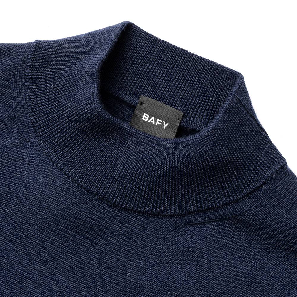 バフィー BAFY 4301 ハイネック モックネック ニット 10G ハイゲージ ブラック ネイビー ホワイト ブルー イタリア メンズ 長袖 セーター ブランド 薄手 ウール100%  秋 冬 モックネックニット ハイネックニット シンプル