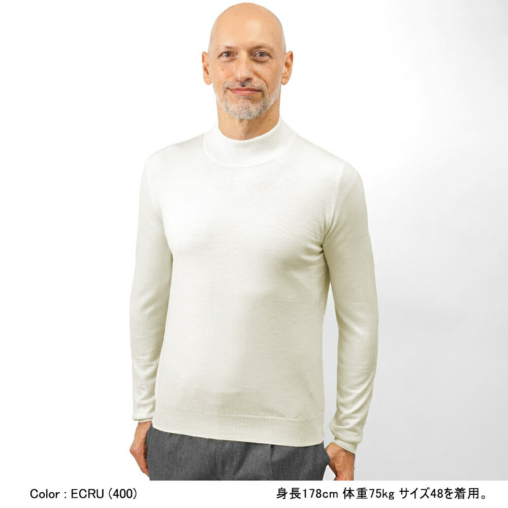 バフィー BAFY 4301 ハイネック モックネック ニット 10G ハイゲージ ブラック ネイビー ホワイト ブルー イタリア メンズ 長袖 セーター ブランド 薄手 ウール100%  秋 冬 モックネックニット ハイネックニット シンプル