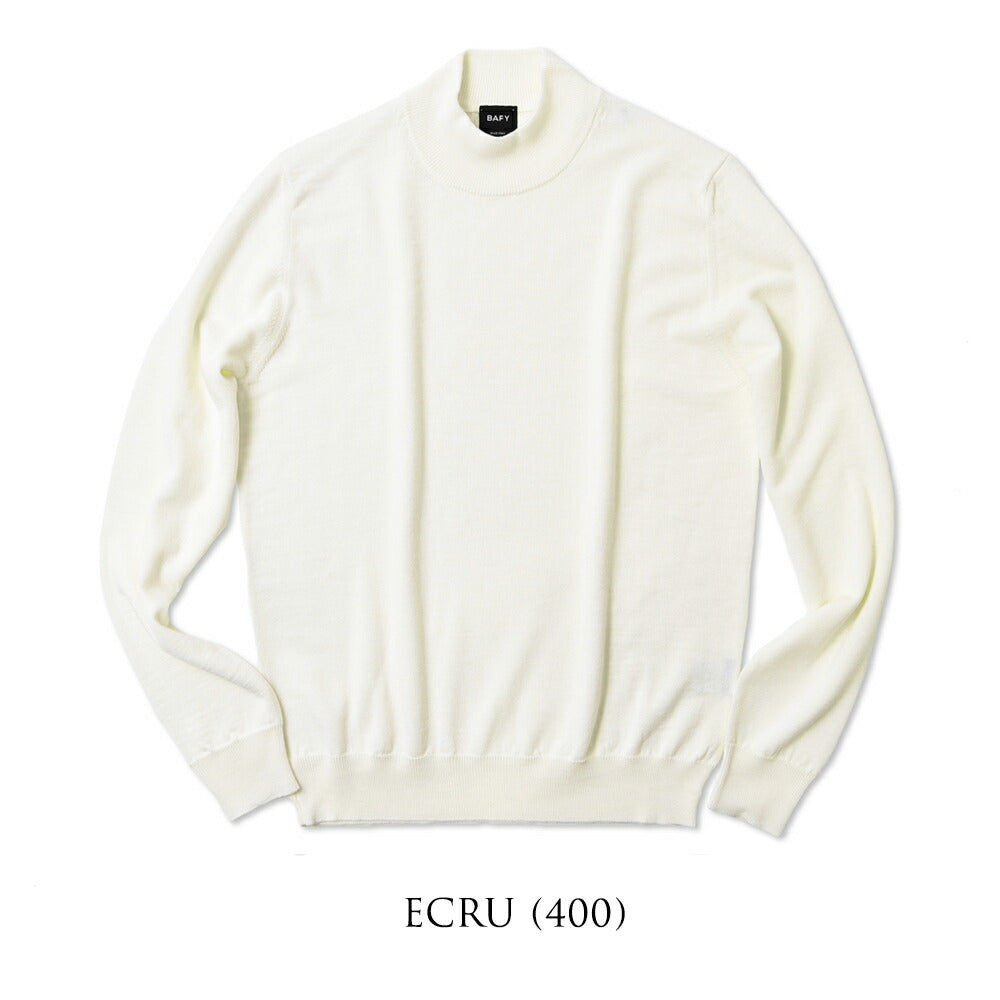 バフィー BAFY 4301 ハイネック モックネック ニット 10G ハイゲージ ブラック ネイビー ホワイト ブルー イタリア メンズ 長袖 セーター ブランド 薄手 ウール100%  秋 冬 モックネックニット ハイネックニット シンプル