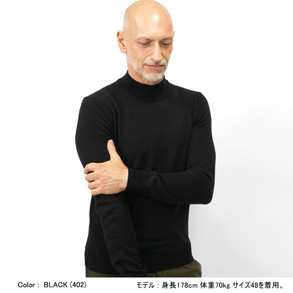 バフィー BAFY 4301 ハイネック モックネック ニット 10G ハイゲージ ブラック ネイビー ホワイト ブルー イタリア メンズ 長袖 セーター ブランド 薄手 ウール100%  秋 冬 モックネックニット ハイネックニット シンプル